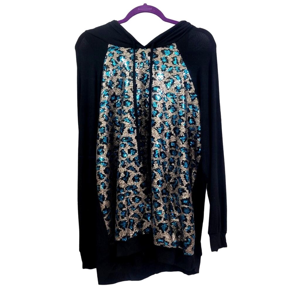 Southern Stitch Long Sleeve Black‎ Hoodie with Sequins Women's XL NWT
